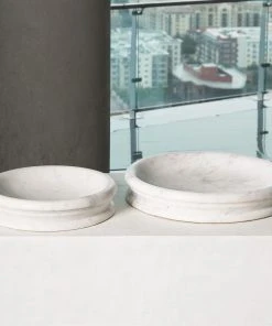 Global Views Caroline Centerpiece White Marble Two Sizes New Arrivals