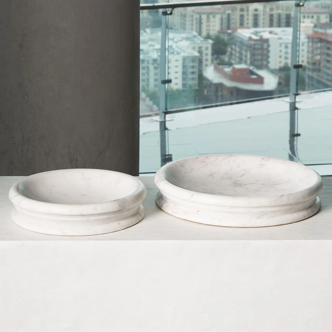 Global Views Caroline Centerpiece White Marble Two Sizes New Arrivals 3 Global Views Caroline Centerpiece White Marble Two Sizes New Arrivals