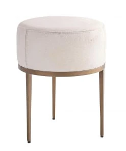 Studio A Urban Stool Ivory Hair On Hide Antique Brass