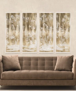 Natural Curiosities New Arrivals Gold Tree Panel 3 Framed Artwork