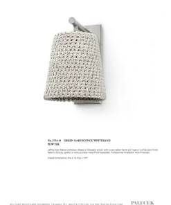 Palecek New Arrivals Green Oaks Sconce Whitesand And Pewter