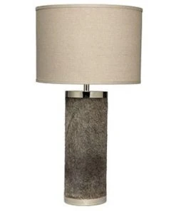 Jamie Young Column Table Lamp Grey Hide