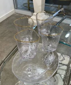 Global Views Hammered Footed Wine Glasses Set Of 8 New Arrivals