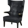 Noir Heracles Chair Black Leather