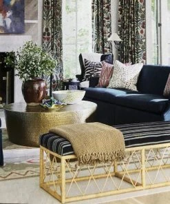 Studio A Izmir Hammered Cocktail Table Antique Brass