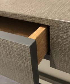 Made Goods Conrad Console Table Seal Faux Raffia