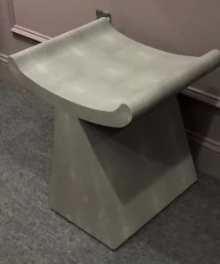 Made Goods Annika Stool Sand Faux Shagreen