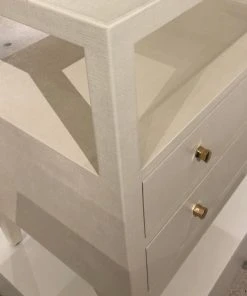 Made Goods New Arrivals Jarin Double Nightstand White Faux Belgian Linen