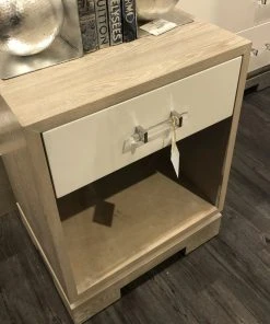 Worlds Away Dakota Side Table Cerused Oak