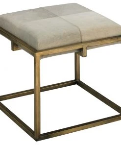 Jamie Young New Arrivals Shelby Stool White Hide