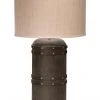 Jamie Young Barrel Table Lamp Leather 1 Jamie Young Barrel Table Lamp Leather