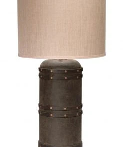 Jamie Young Barrel Table Lamp Leather