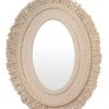 Jamie Young New Arrivals Fringe Oval Mirror Cream