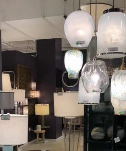 Jamie Young Dimpled Glass Pendant Clear