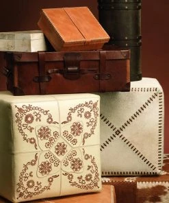 Jamie Young Small Ottoman White Hide 6 Jamie Young Small Ottoman White Hide