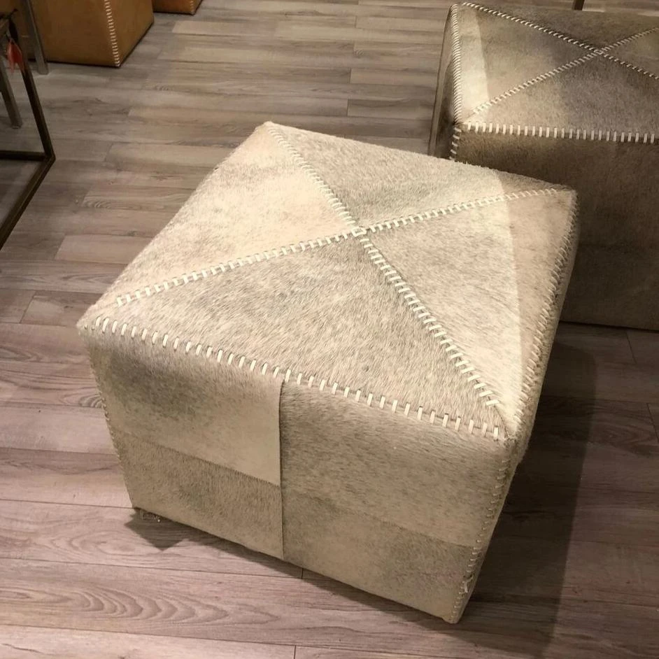 Jamie Young New Arrivals Large Ottoman Grey Hide 5 Jamie Young New Arrivals Large Ottoman Grey Hide