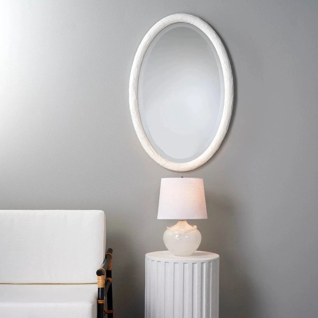 Jamie Young Ovation Oval Mirror White 4 Jamie Young Ovation Oval Mirror White