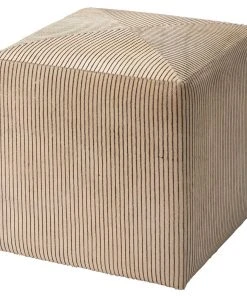Jamie Young Pinstripe Ottoman Black And Cream New Arrivals