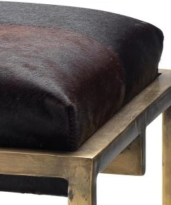 Jamie Young Shelby Bench Brown Hide