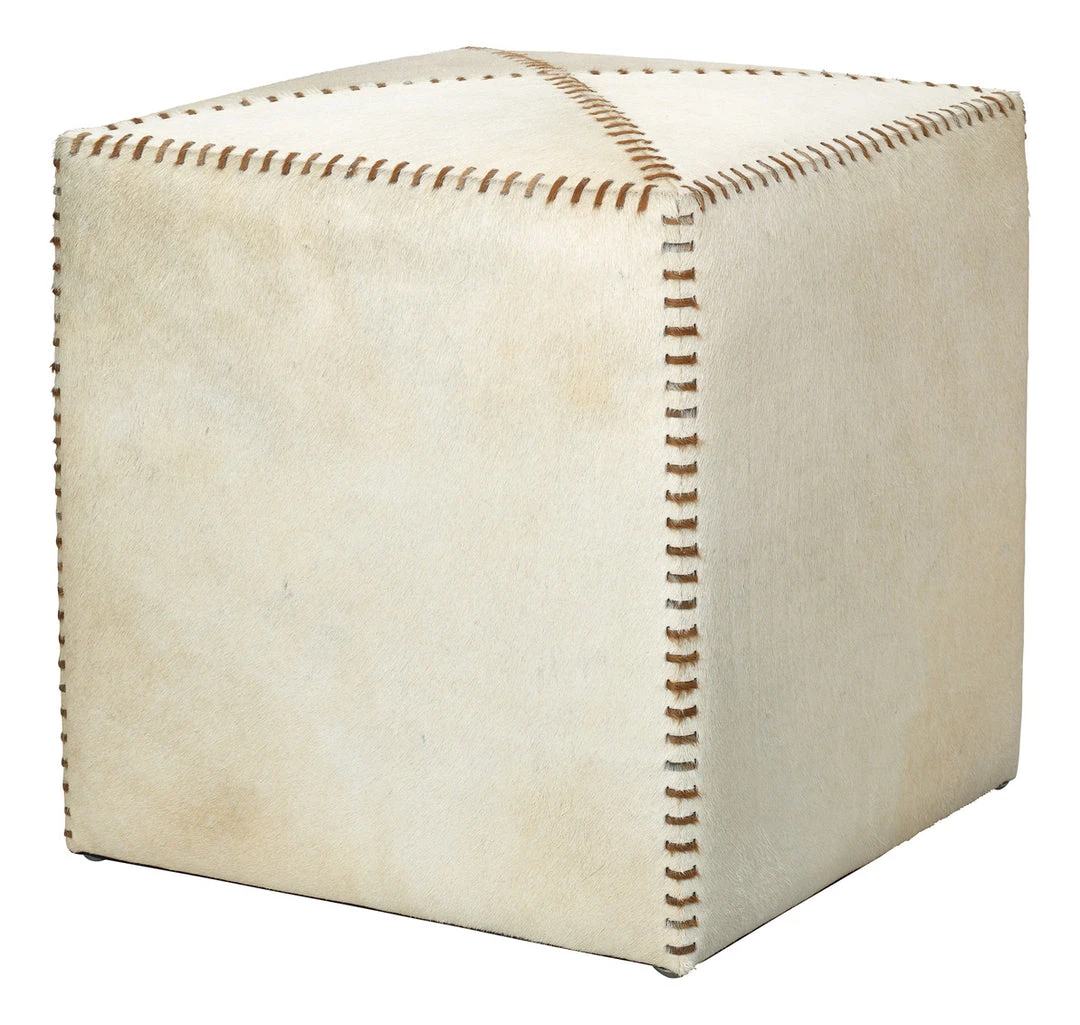 Jamie Young Small Ottoman White Hide 3 Jamie Young Small Ottoman White Hide