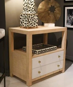 Worlds Away New Arrivals Hattie Side Table Natural