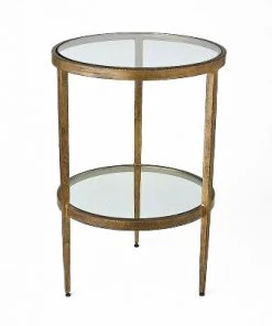 Studio A New Arrivals Laforge Two Tiered Side Table Antique Gold