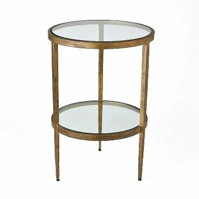 Studio A New Arrivals Laforge Two Tiered Side Table Antique Gold 3 Studio A New Arrivals Laforge Two Tiered Side Table Antique Gold