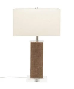 Made Goods Fabre Table Lamp Walnut Burlap