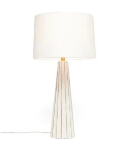 Made Goods Nova Table Lamp White Cement And Gold Leaf