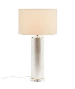 Made Goods New Arrivals Tavis Table Lamp Warm Silver Faux Linen
