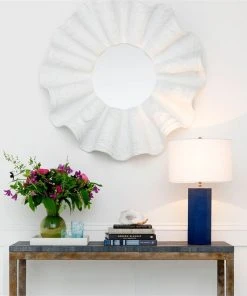 Made Goods New Arrivals Ava Mirror White Shell Resin Small