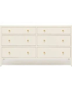 Made Goods New Arrivals Jarin 60" Dresser White Faux Belgian Linen