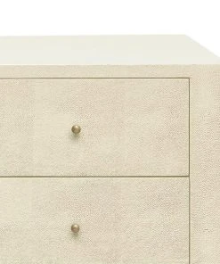 Made Goods New Arrivals Sorin 3 Drawer Double Nightstand Off White Faux Shagreen