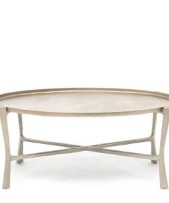 Made Goods New Arrivals Addison Oval Coffee Table Aged Silver