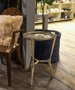 Made Goods New Arrivals Addison Small Side Table Aged Brass