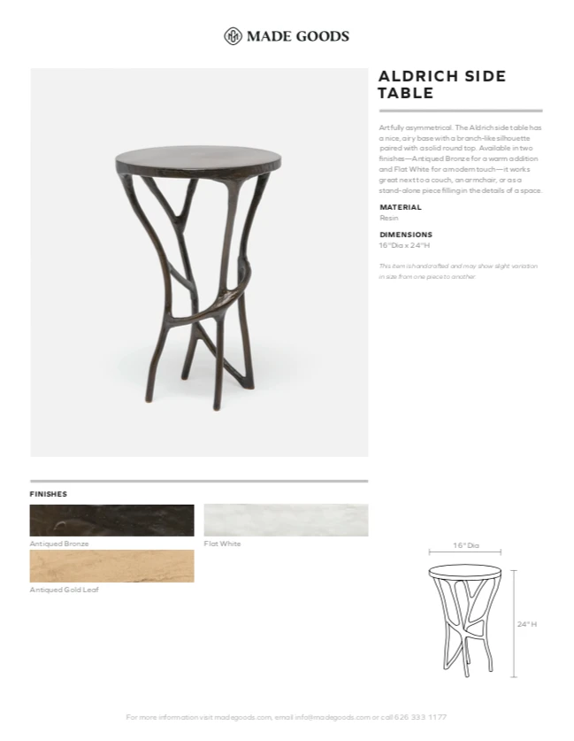 Made Goods Aldrich Accent Table Antiqued Bronze New Arrivals 5 Made Goods Aldrich Accent Table Antiqued Bronze New Arrivals