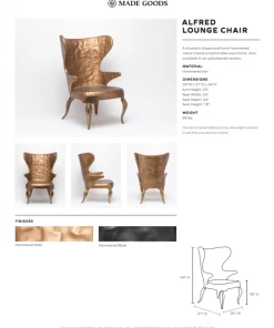 Made Goods Alfred Lounge Chair Hammered Gold Iron 15 Made Goods Alfred Lounge Chair Hammered Gold Iron