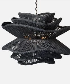 Made Goods Alondra Chandelier Dark Charcoal Rattan New Arrivals