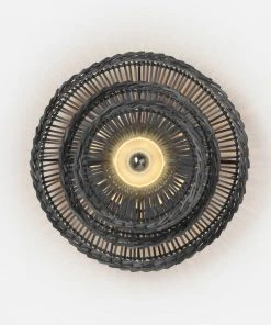 Made Goods New Arrivals Alondra Sconce Dark Charcoal Rattan