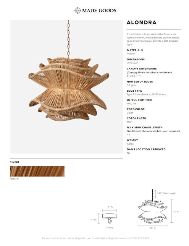 Made Goods Alondra Chandelier Large Natural Rattan New Arrivals 12 Made Goods Alondra Chandelier Large Natural Rattan New Arrivals