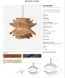 Made Goods New Arrivals Alondra Large Chandelier Dark Charcoal Rattan 11 Made Goods New Arrivals Alondra Large Chandelier Dark Charcoal Rattan