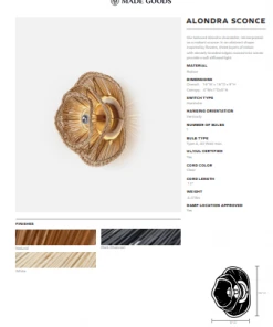 Made Goods Alondra Sconce White Rattan