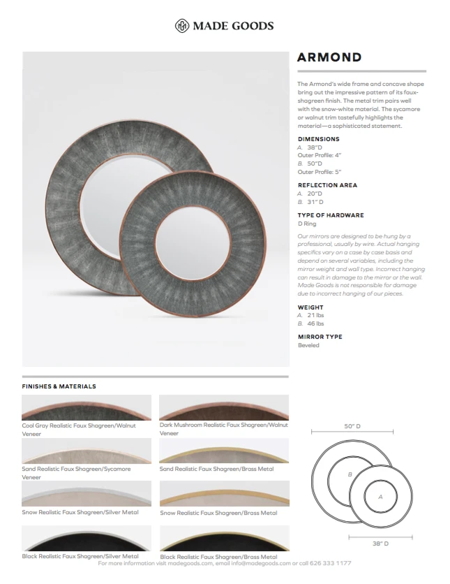 Made Goods Armond Mirror Small Black And Silver New Arrivals 4 Made Goods Armond Mirror Small Black And Silver New Arrivals