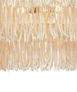 Made Goods Arricka Chandelier Bleached Abaca Rope With Silver Metal New Arrivals