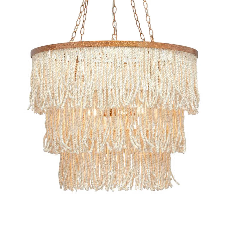 Made Goods New Arrivals Arricka Chandelier Bleached Abaca Rope With Gold Metal 3 Made Goods New Arrivals Arricka Chandelier Bleached Abaca Rope With Gold Metal