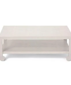 Made Goods Askel Coffee Table French Gray Faux Raffia