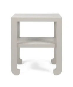 Made Goods Askel Side Table French Grey Faux Raffia New Arrivals