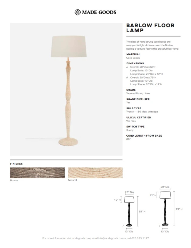 Made Goods New Arrivals Barlow Floor Lamp Bronze Coco Beads 6 Made Goods New Arrivals Barlow Floor Lamp Bronze Coco Beads