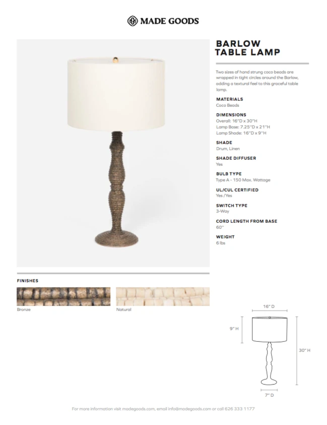 Made Goods Barlow Table Lamp Bronze Coco Beads New Arrivals 5 Made Goods Barlow Table Lamp Bronze Coco Beads New Arrivals