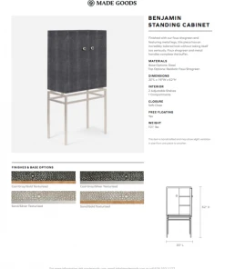 Made Goods New Arrivals Benjamin Standing Cabinet Sand And Silver 7 Made Goods New Arrivals Benjamin Standing Cabinet Sand And Silver